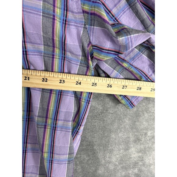 Wrangler Jean 20X Men's XL Purple Short Sleeve Plaid Shirt Button Down Preppy - Picture 8 of 9